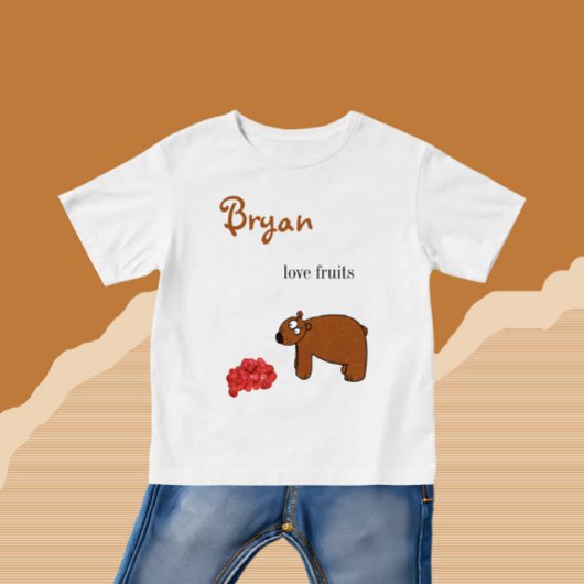 T-shirt Pour Bébé Ours et framboise