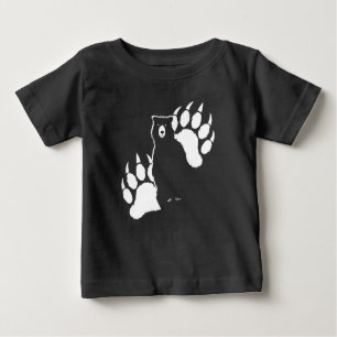 T-shirt Pour Bébé Ours grizzli et empreintes