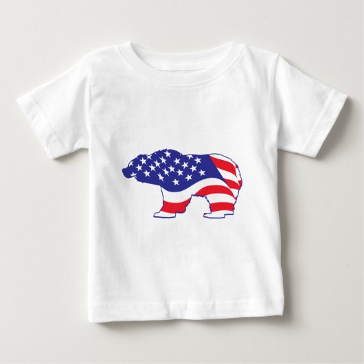 T-shirt Pour Bébé Ours grizzli patriotique (Devant)