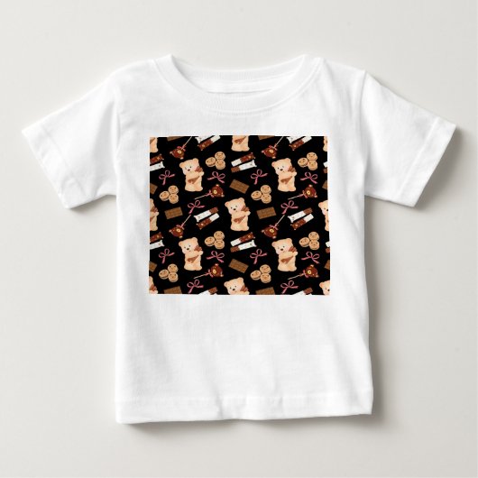 T-shirt Pour Bébé Ours mignon et chocolat (Devant)