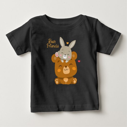T-shirt Pour Bébé Ours mou et lapin (Devant)