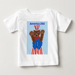 T-shirt Pour Bébé Ours Oncle Sam America 250