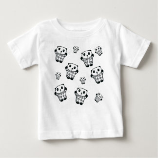 T-shirt Pour Bébé Ours Panda Noir Et Blanc Simple Moderne