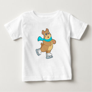 T-shirt Pour Bébé Ours Patinage sur glace Patins sur glace