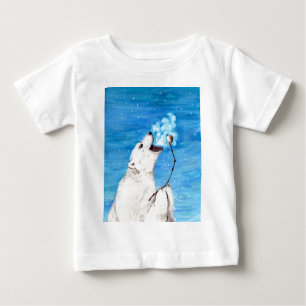 T-shirt Pour Bébé Ours polaire avec Marshmallow grillé