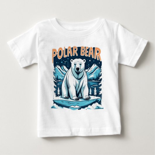 T-shirt Pour Bébé Ours polaire des animaux mignons (Devant)