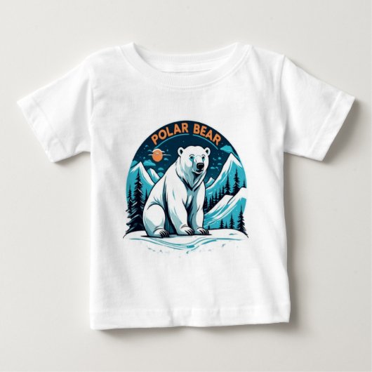 T-shirt Pour Bébé Ours polaire des animaux mignons (Devant)