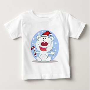 T-shirt Pour Bébé Ours Polaire D'Hiver Avec Vacances Sucres de canne