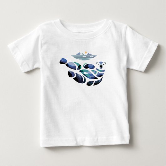 T-shirt Pour Bébé Ours Polaire Relâché (Devant)