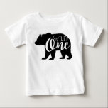 T-shirt Pour Bébé Ours sauvage | Première fête d'anniversaire<br><div class="desc">Par conceptions redéfinies</div>