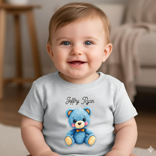 T-shirt Pour Bébé Ourson au crochet mignon Personnalisé