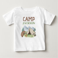 Ourson Brun Tente Joyeux Campeur 1er Anniversaire