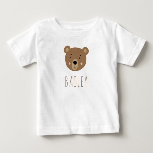T-shirt Pour Bébé Ourson mignon moderne bleu (Devant)