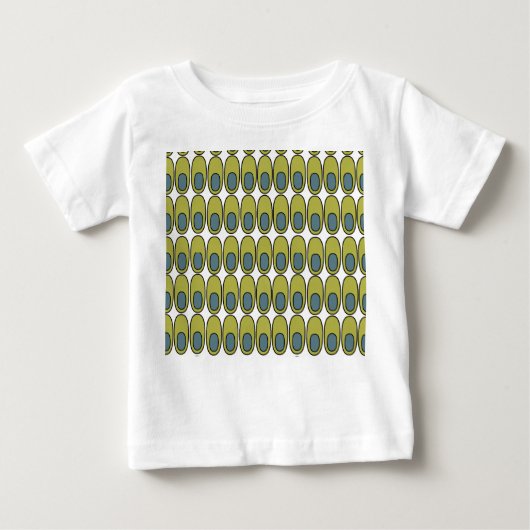 T-shirt Pour Bébé Ovales verts et gris récurrents (Devant)