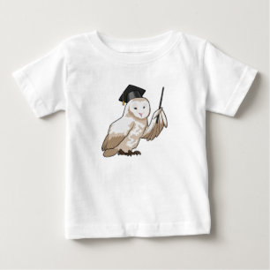 T-shirt Pour Bébé Owl as Teacher with Pointer