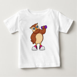 T-shirt Pour Bébé Owl Fitness Dumbbell