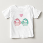 T-shirt Pour Bébé OWL LOVE :: fille douce + garçon (Devant)