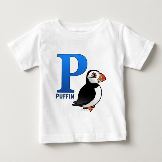 T-shirt Pour Bébé P est pour le macareux (Devant)