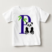 T-shirt Pour Bébé P est pour Panda (Devant)
