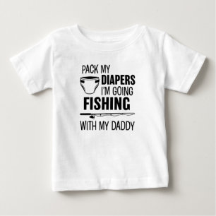 T-shirt Pour Bébé Pack mes Diapeurs Je vais pêcher avec mon papa Sh