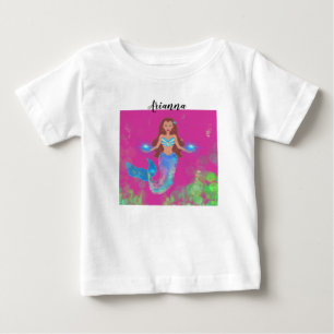 T-shirt Pour Bébé Paillettes de sirène magiques personnalisées Cheve