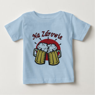 T-shirt Pour Bébé Pain grillé de Na Zdrowie avec des tasses de biè