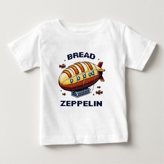 T-shirt Pour Bébé Pain Zeppelin - Pixel Art Airship Retro Design (Devant)
