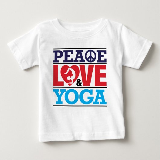 T-shirt Pour Bébé Paix, amour et yoga (Devant)