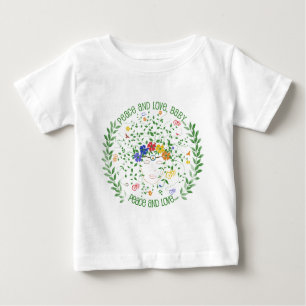 T-shirt Pour Bébé Paix et amour, bébé…