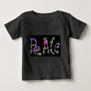 T-shirt Pour Bébé Paix Intérieure, Paix autour Typographie Florale
