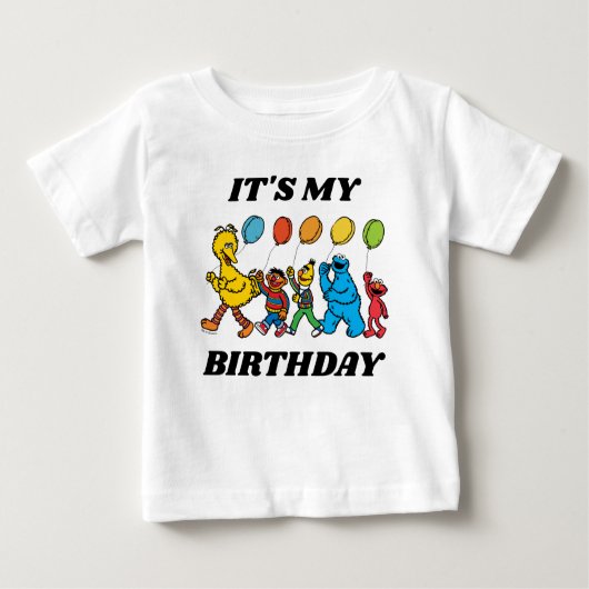 T-shirt Pour Bébé Pal de rue Sésame | C'est mon anniversaire (Devant)