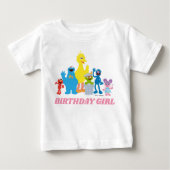 T-shirt Pour Bébé Pal de rue Sésame | Fille d'anniversaire - Nom et  (Devant)