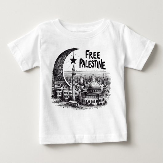 T-shirt Pour Bébé Palestine libre de l'aqsa (Devant)
