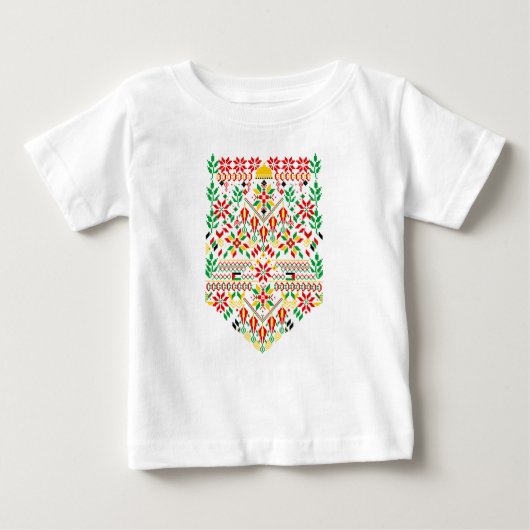 T-shirt Pour Bébé Palestine Tatreez Broderie traditionnelle (Devant)