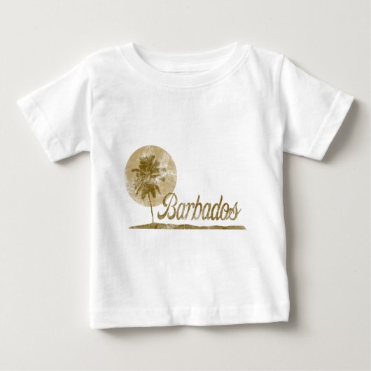 T-shirt Pour Bébé Palmier Barbade (Devant)