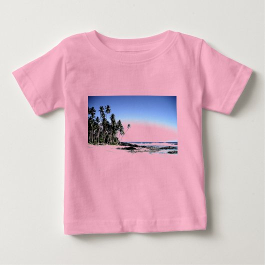 T-shirt Pour Bébé Palmiers exotiques & Plage Paradise (Devant)