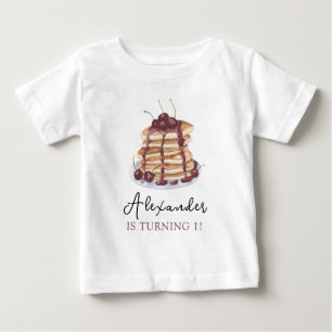 T-shirt Pour Bébé Pancakes aquarelle fête d'anniversaire