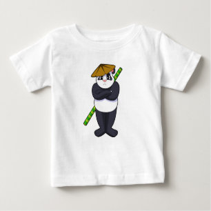 T-shirt Pour Bébé Panda à Stick combat Martial arts.PNG
