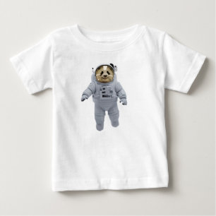 T-shirt Pour Bébé Panda astronaute flottant dans la station spatiale