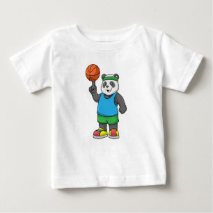 T-shirt Pour Bébé Panda aux sports avec basket-ball