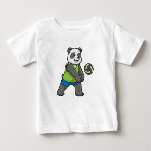 T-shirt Pour Bébé Panda aux sports avec volleyball