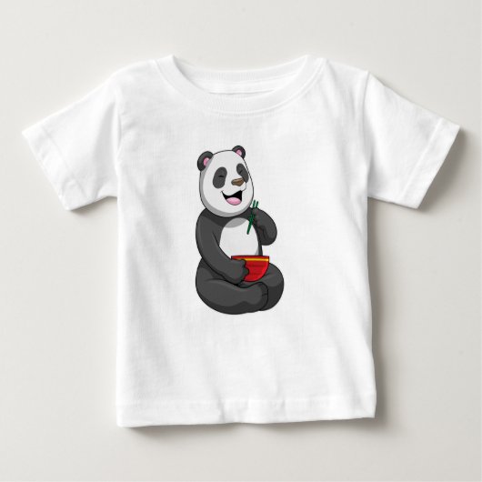 T-shirt Pour Bébé Panda avec Bowl Ramen (Devant)
