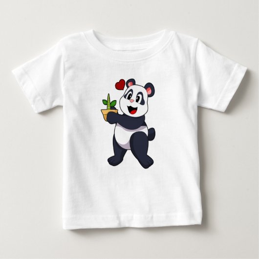 T-shirt Pour Bébé Panda avec fleur de bambou (Devant)