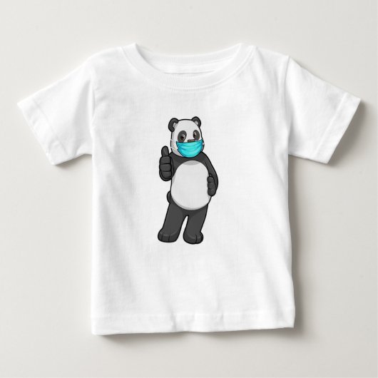 T-shirt Pour Bébé Panda avec masque visage (Devant)