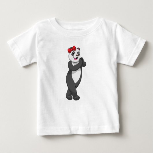 T-shirt Pour Bébé Panda avec ruban (Devant)