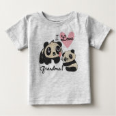 T-shirt Pour Bébé Panda Bears I Love Grandma (Devant)