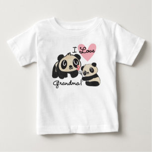 T-shirt Pour Bébé Panda Bears I Love Grandma