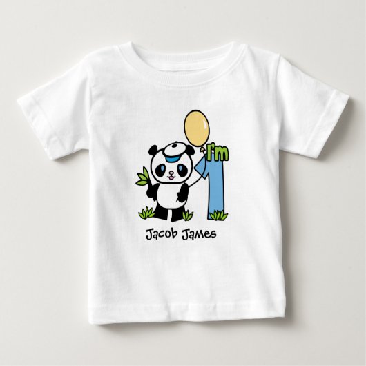 T-shirt Pour Bébé Panda Boy 1er anniversaire (Devant)