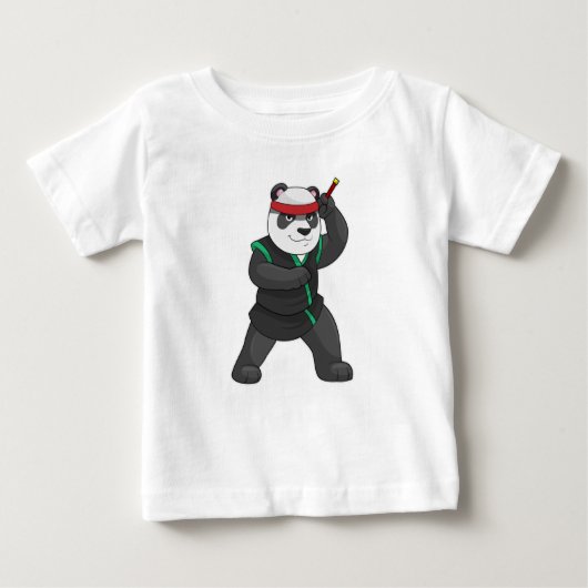 T-shirt Pour Bébé Panda comme Ninja en costume (Devant)