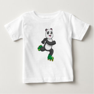 T-shirt Pour Bébé Panda comme Patinage en ligne avec Roller skates
